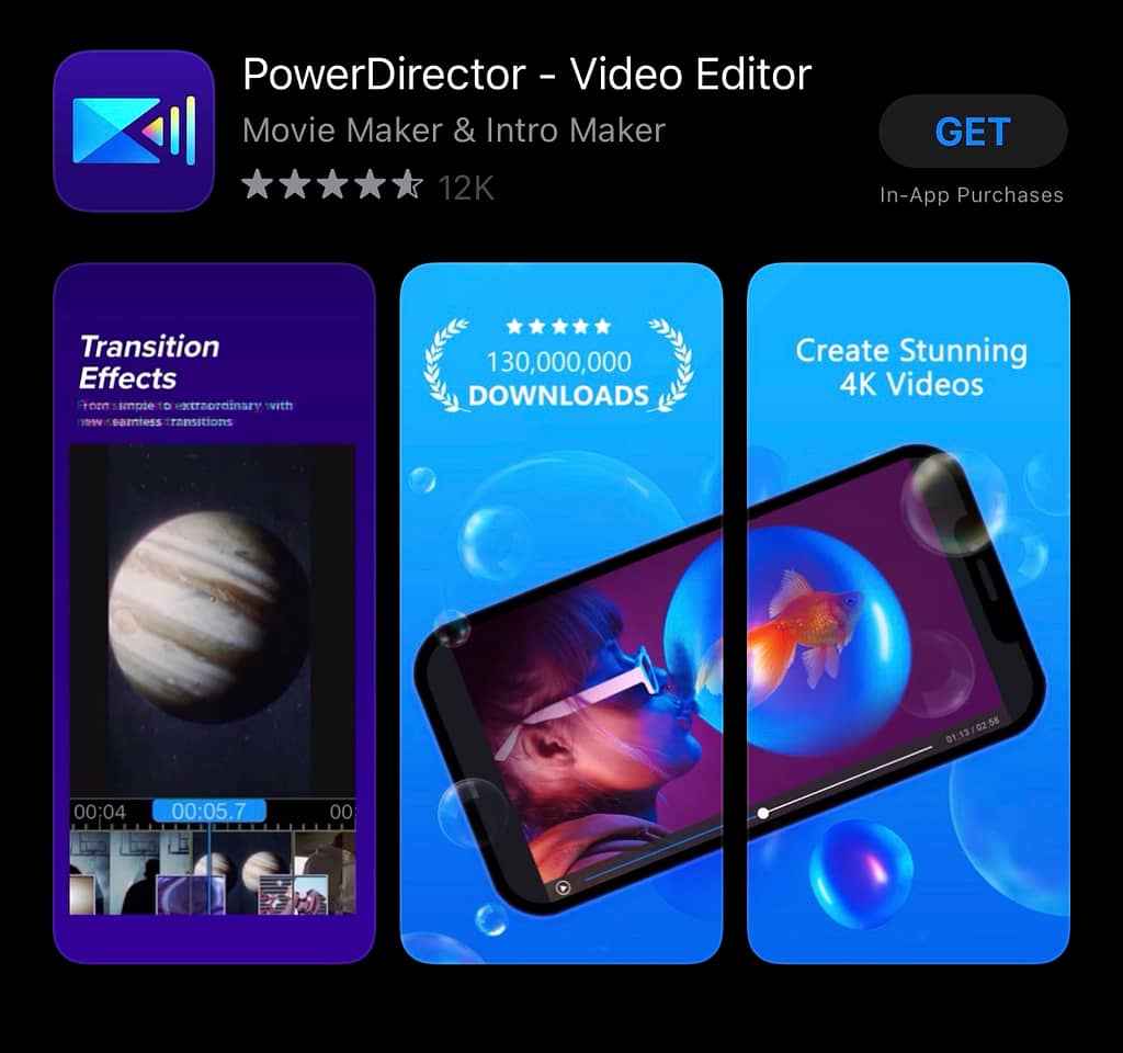 best apps for YouTubers android, Power Director