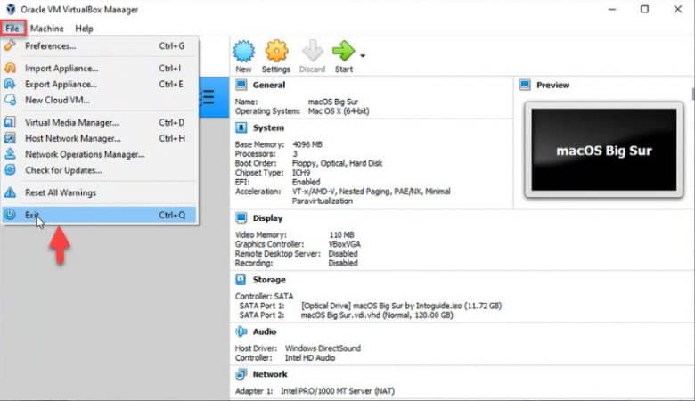 Install macOS Big Sur on VirtualBox in Windows 10