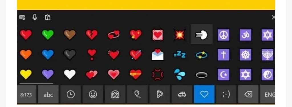 access and use emojis in windows 11, list of emojis