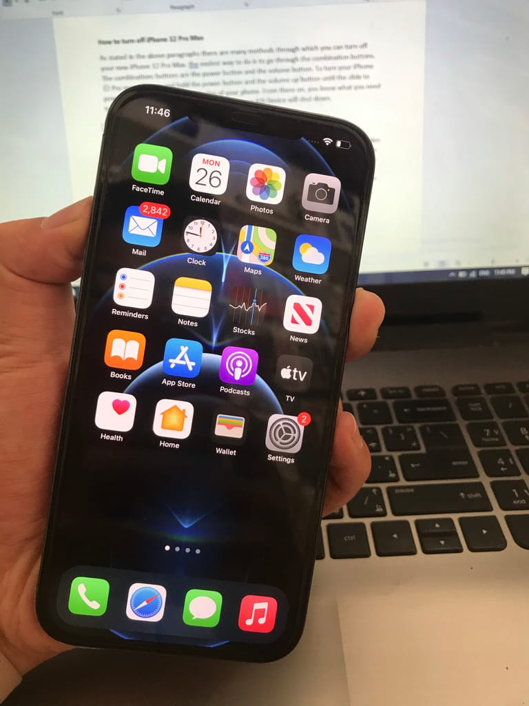 How to turn off iPhone 12 Pro Max? Combination keys.
