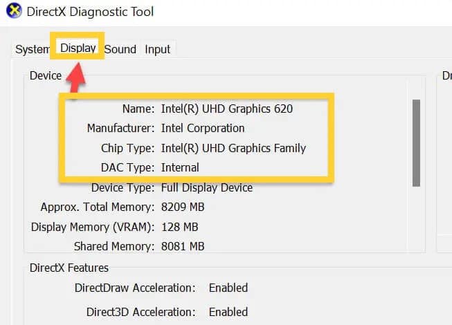  Check Graphics Card status on a Windows 11 with DirectX Diagnostic Tool