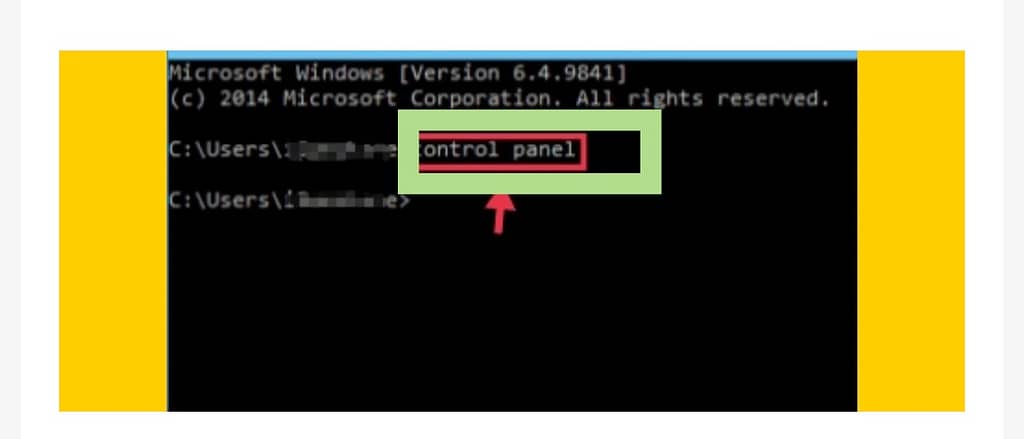 type control panel in command prompt