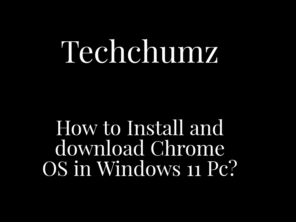 How to Install and download Chrome OS in Windows 11 Pc?