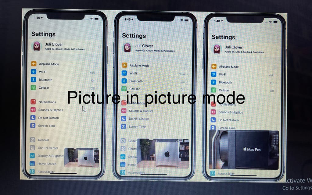 enable picture in picture mode on iphone. face time