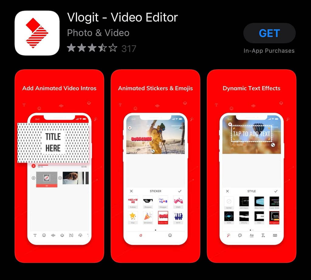 best apps for YouTubers android, Vlogit
