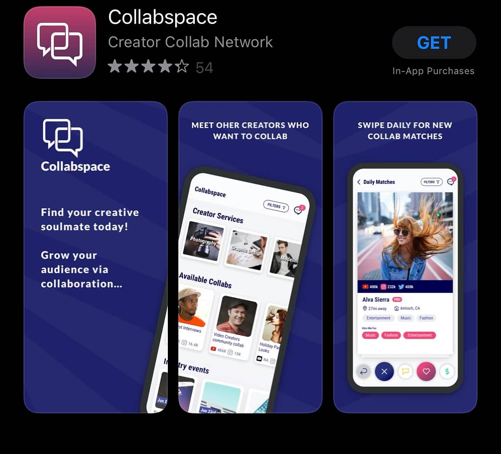 best apps for YouTubers android, CollabSpace